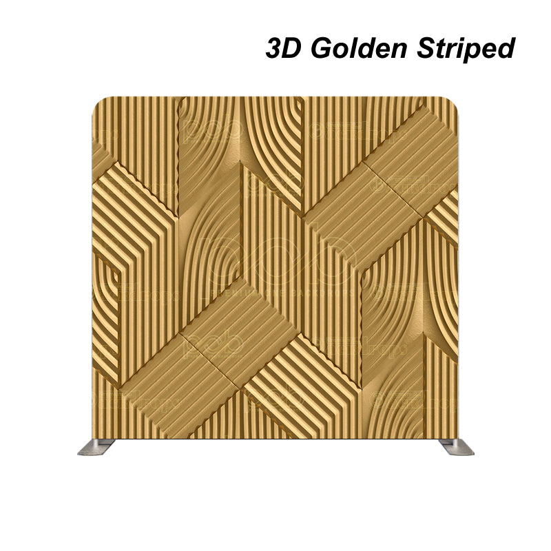 premium one pillowcover backdrops-3D Golden Striped