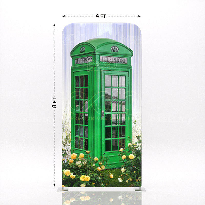 green telephone booth London 1