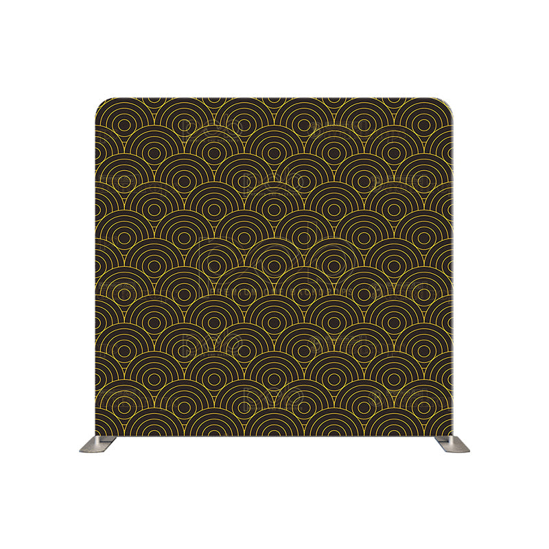 premium one pillowcover backdrops-Black And Gold Circular