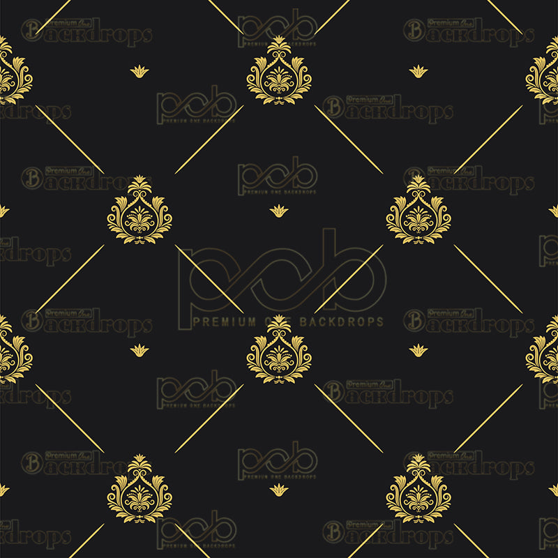 premium one pillow cover backdrops-Black Royal Crown