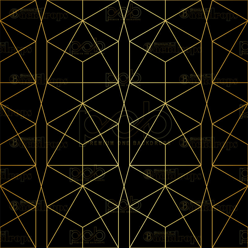 premium one pillow cover backdrops-Black and Gold Triangle