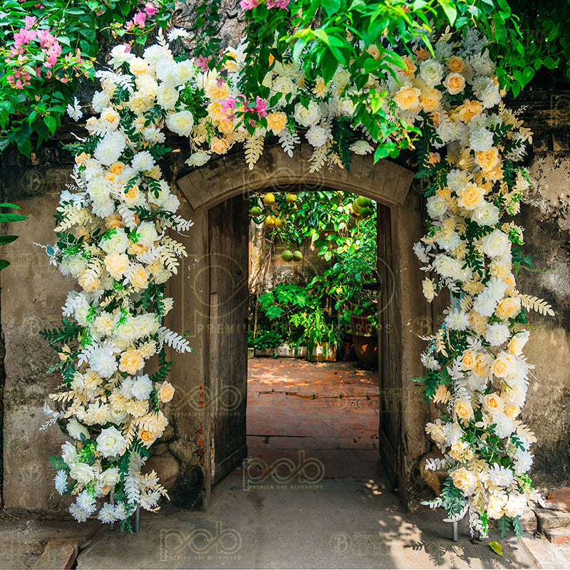 premium one pillowcover backdrops-Blossoming Gateway