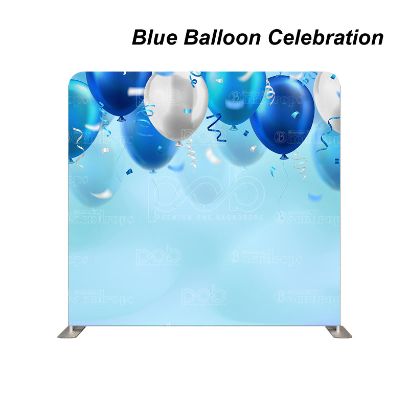 premium one pillowcover backdrops-Blue Balloon Celebration