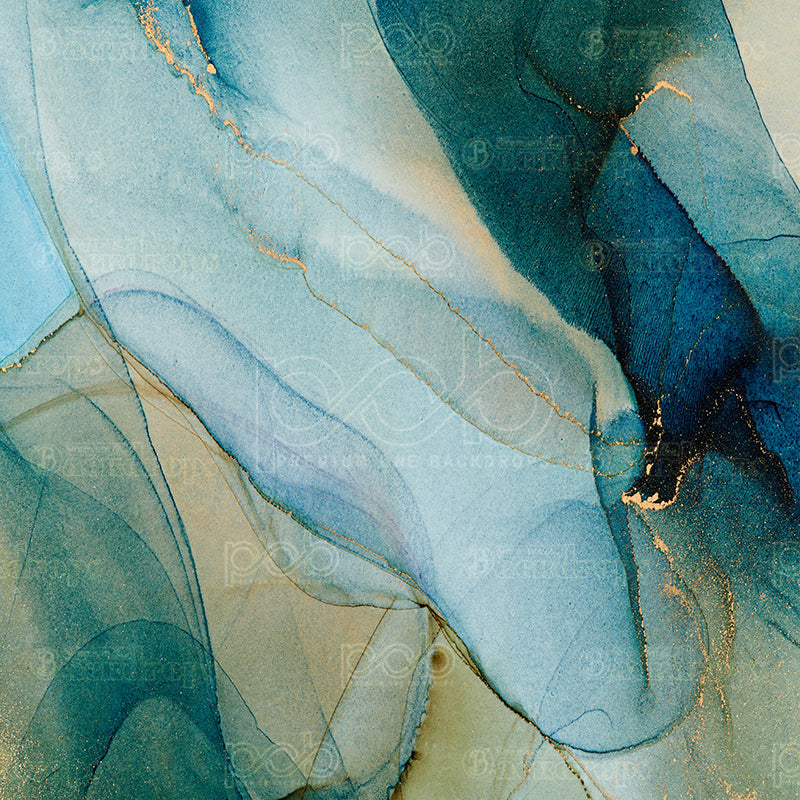 Pillow Cover Backdrop (Blue Gold Flow)