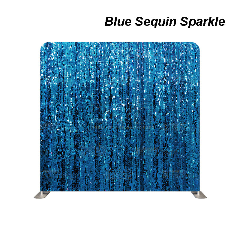 premium one pillowcover backdrops-Blue Sequin Sparkle