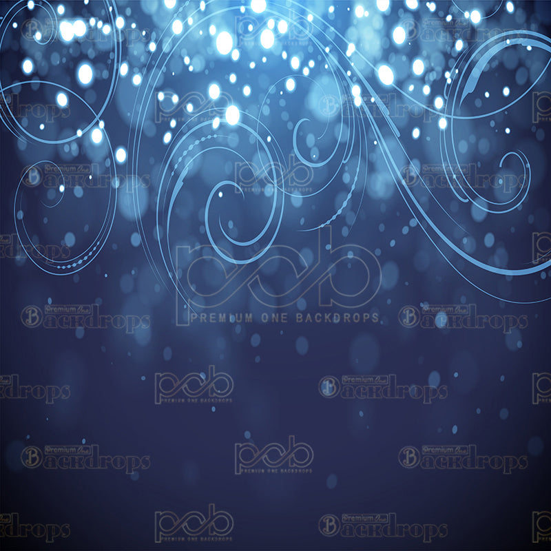 premium one pillow cover backdrops-Blue Sparkle Swirl