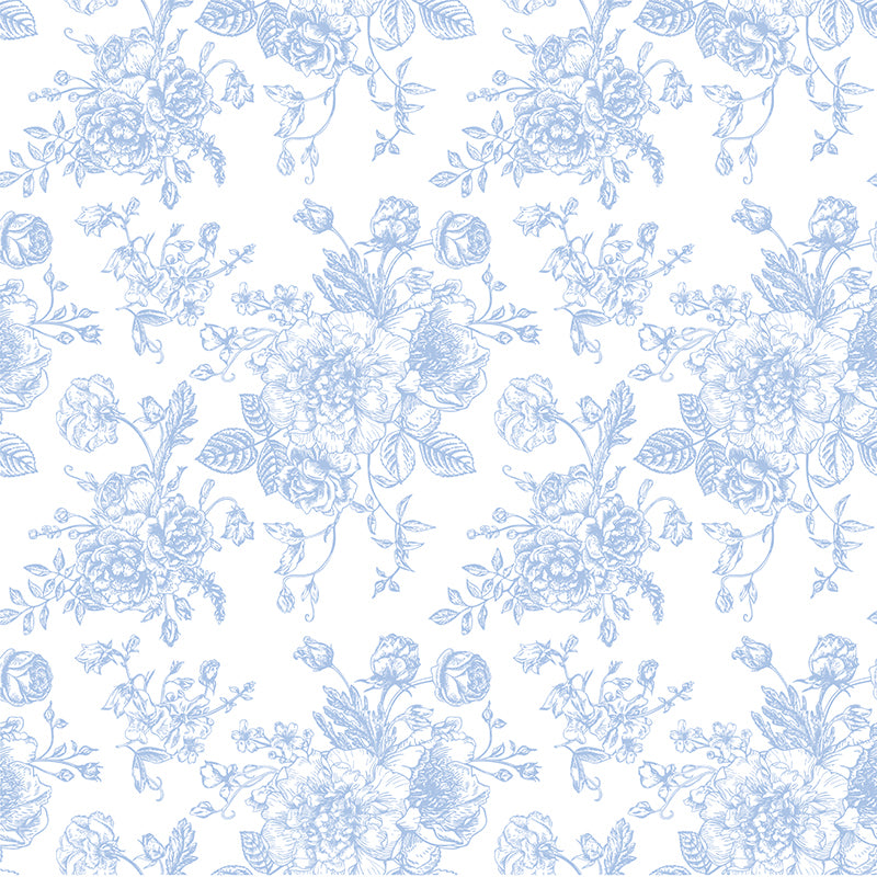 premium one pillowcover backdrops-Blue Watercolor Texture Floral