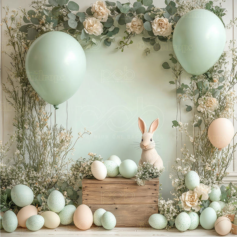 premium one pillowcover backdrops-Bunny Egg Arrangement