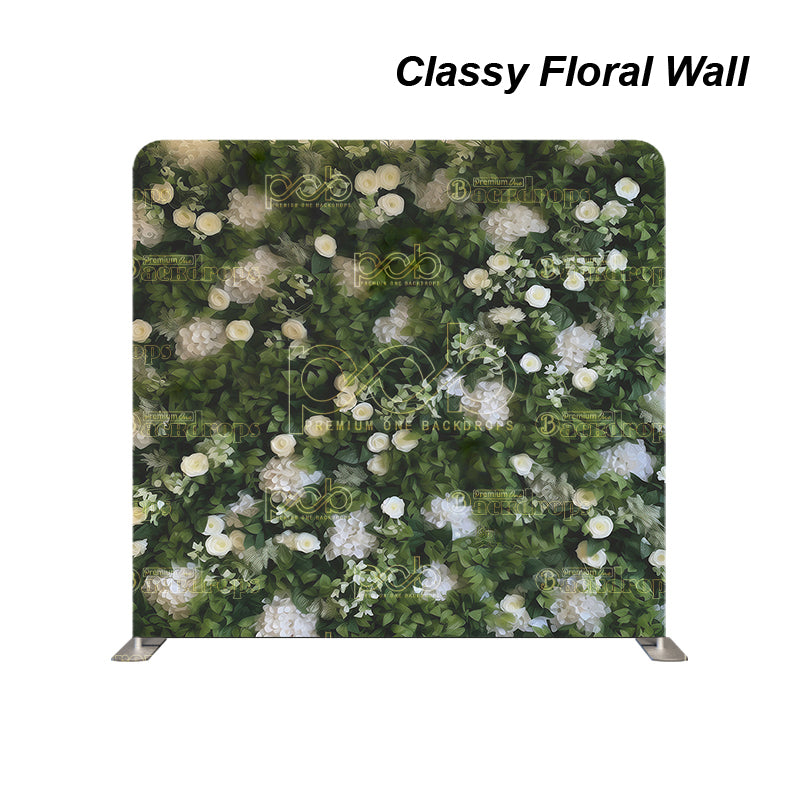 premium one pillowcover backdrops-Classy Floral Wall