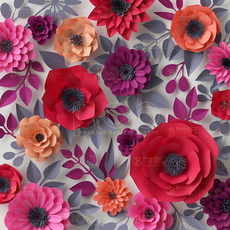 premium one pillowcover backdrops-Color Paper Floral