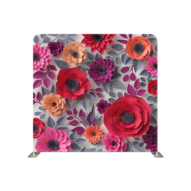 premium one pillowcover backdrops-Color Paper Floral