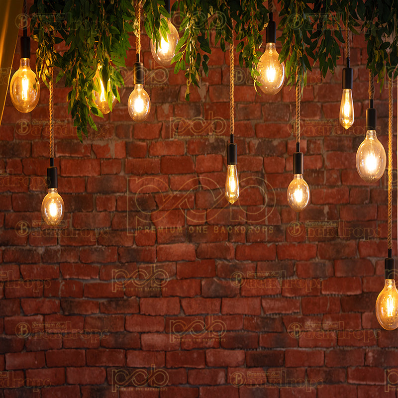 Pillow Cover Backdrop (Cozy Brick Wall Lighting)