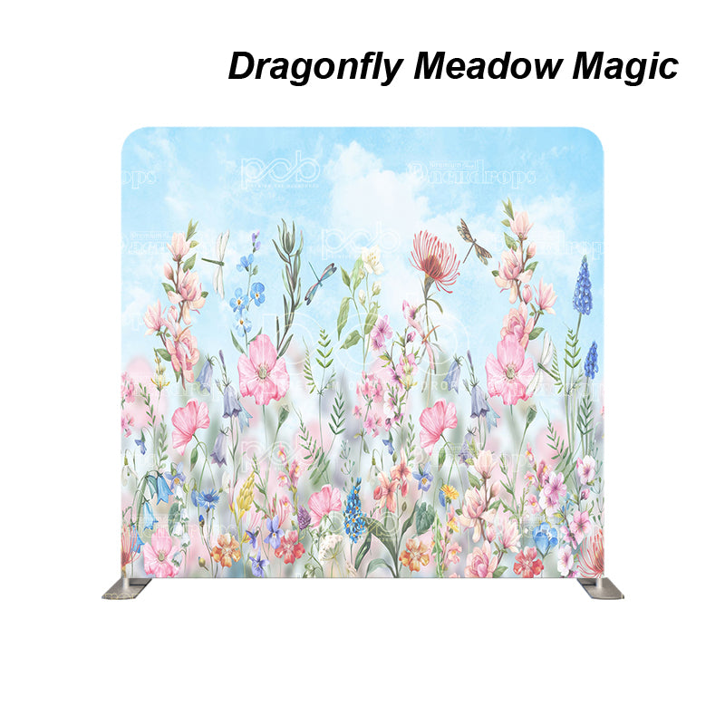 premium one pillowcover backdrops-Dragonfly Meadow Magic