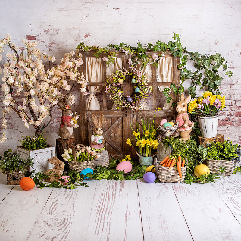 premium one pillowcover backdrops-Easter Woodland Decor
