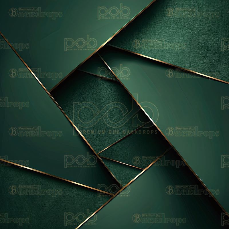 Pillow Cover Backdrop (Emerald Gilt Geometry)
