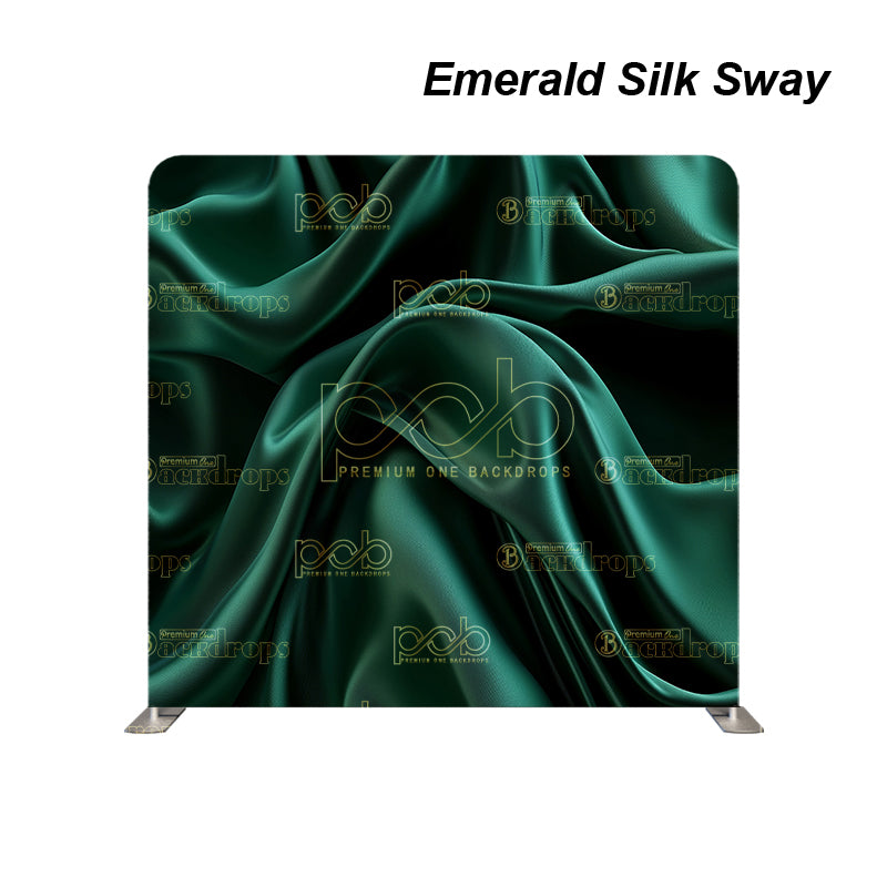 premium one pillowcover backdrops-Emerald Silk Sway
