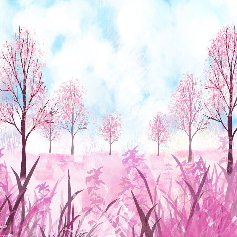 premium one pillowcover backdrops-Enchanted Pink Grove