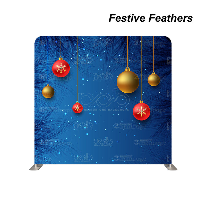 premium one pillowcover backdrops-Festive Feathers
