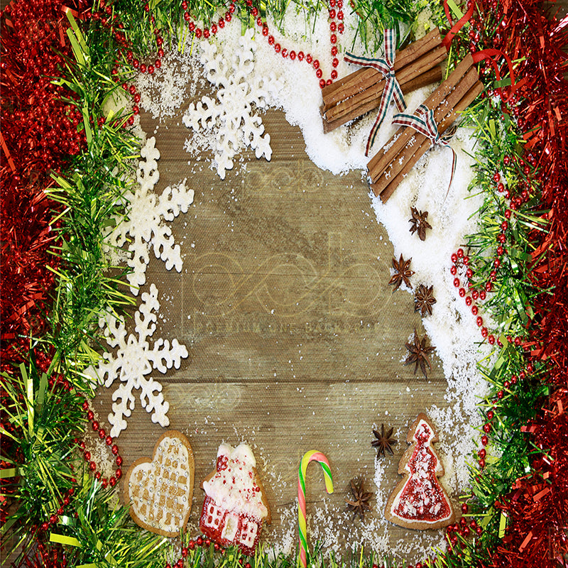 Pillow Cover Backdrop (Festive Gingerbread)