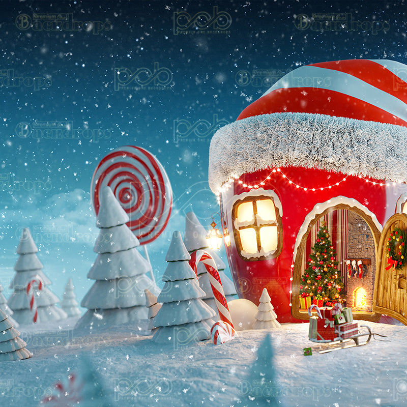 Pillow Cover Backdrop (Festive Sugarplum Cottage)