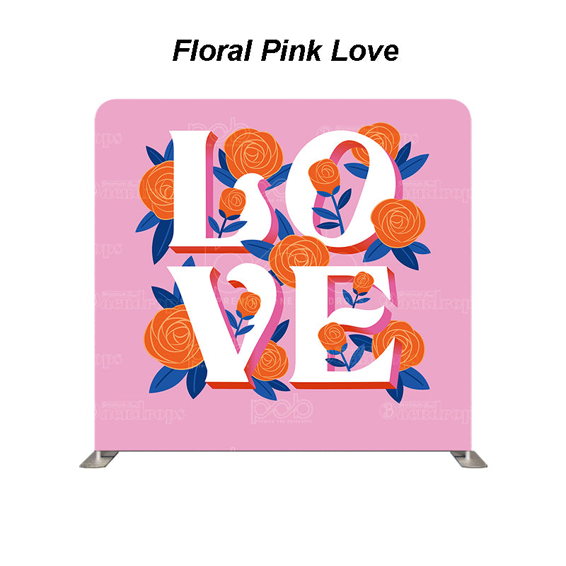 premium one pillowcover backdrops-Floral Pink Love