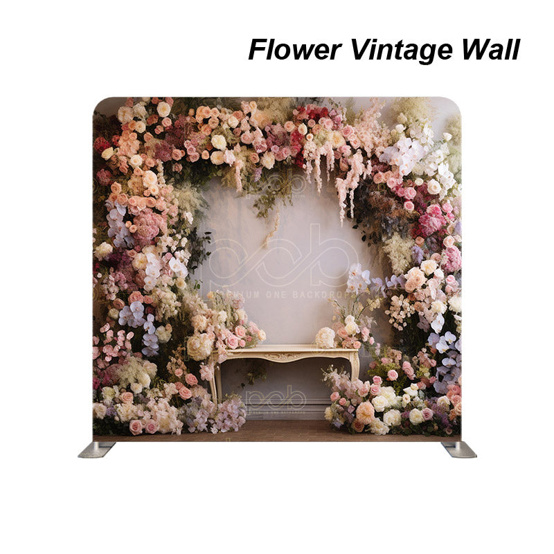 premium one pillowcover backdrops-Flower Vintage Wall