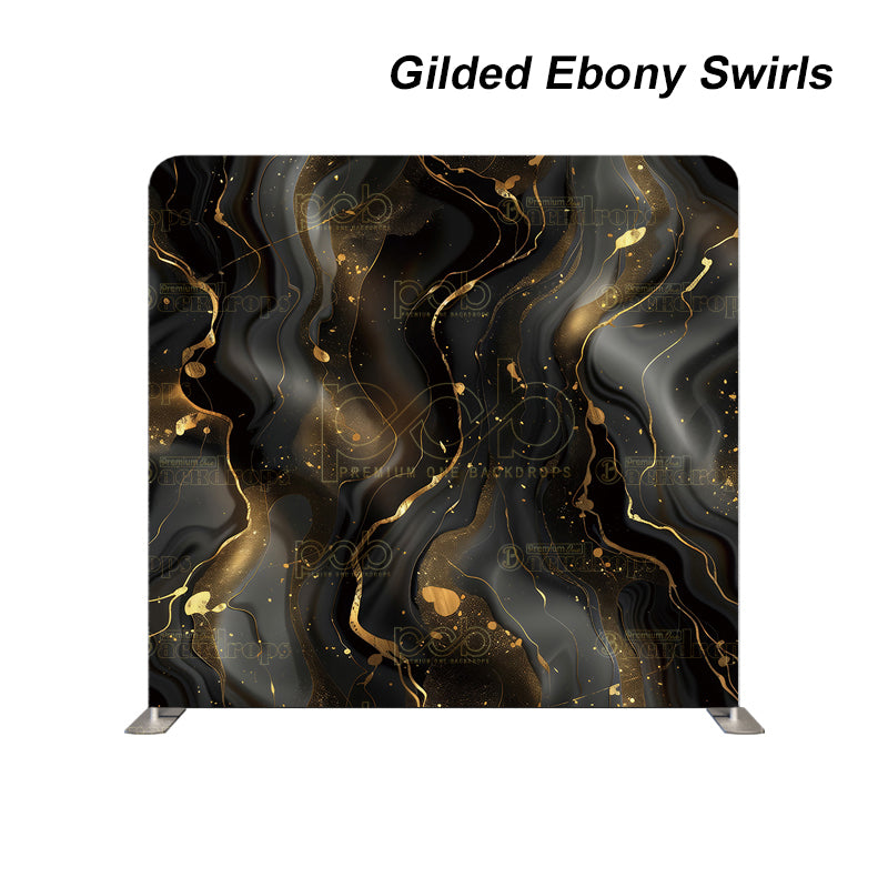 Pillow Cover Backdrop (Gilded Ebony Swirls)