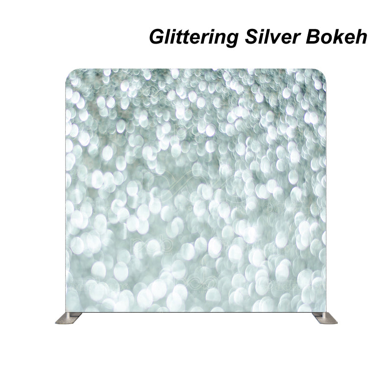 Pillow Cover Backdrop (Glittering Silver Bokeh)