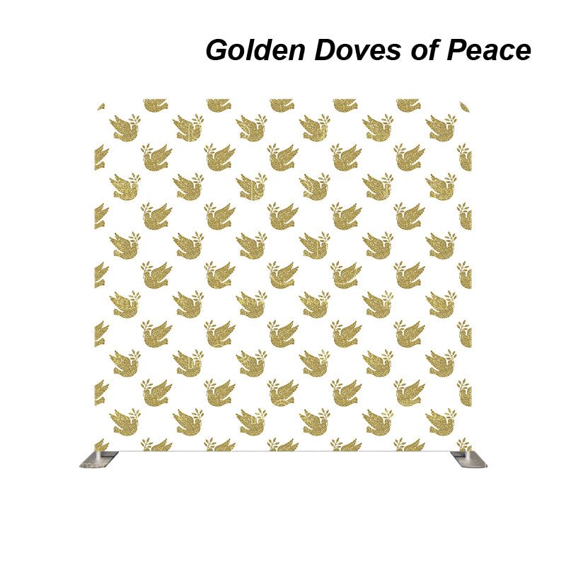 premium one pillowcover backdrops-Golden Doves of Peace