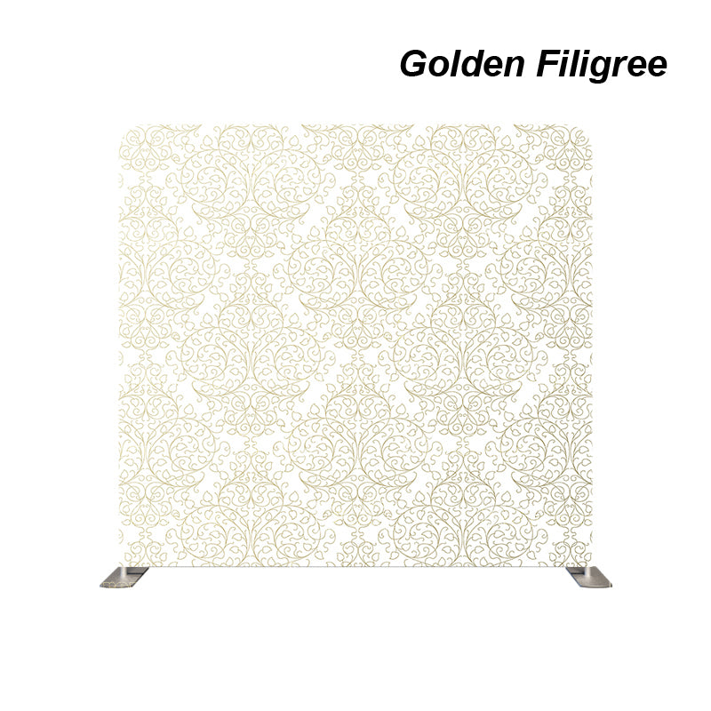 premium one pillowcover backdrops-Golden Filigree