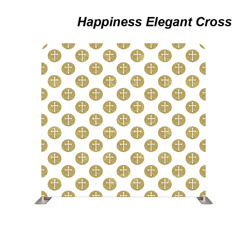 premium one pillowcover backdrops-Happiness Elegant Cross