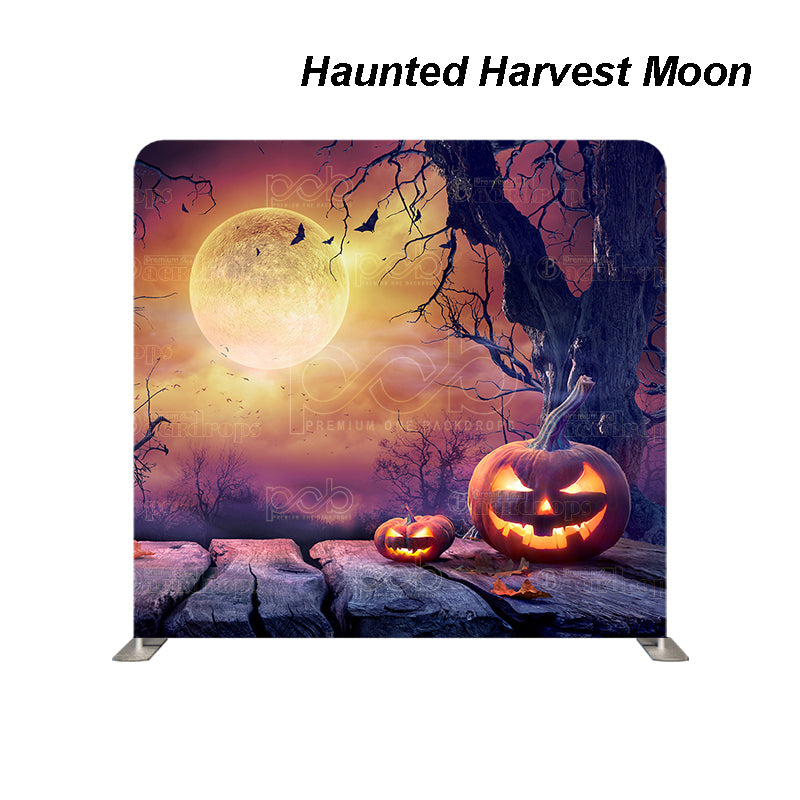premium one pillowcover backdrops-Haunted Harvest Moon