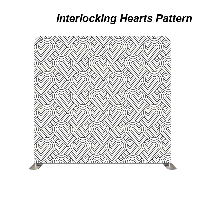 premium one pillowcover backdrops-Interlocking Hearts Pattern