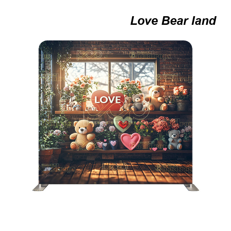premium one pillowcover backdrops-Love Bear land