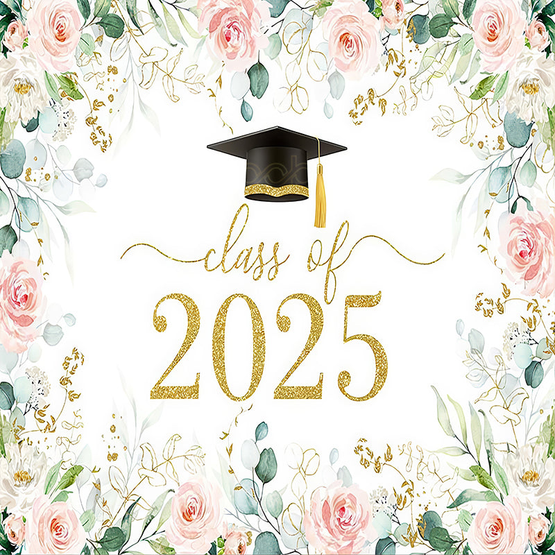 premium one pillowcover backdrops-Lush Blossom Class of 2025