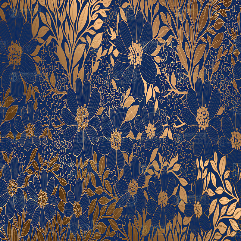 Pillow Cover Backdrop (Luxury Indigo Floral)
