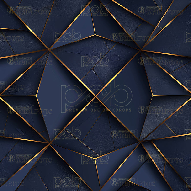 Pillow Cover Backdrop (Midnight Gold Angular Art)