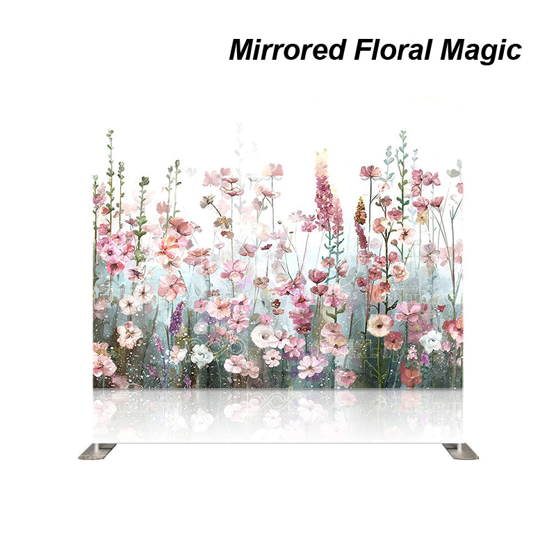 premium one pillowcover backdrops-Mirrored Floral Magic