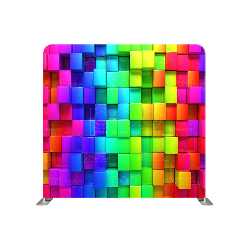 Pillow Cover Backdrop(Multi Color Cubes)