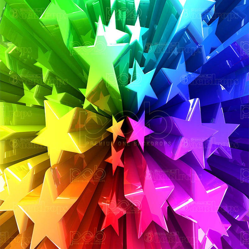 premium one pillowcover backdrops-Multi Color Stars