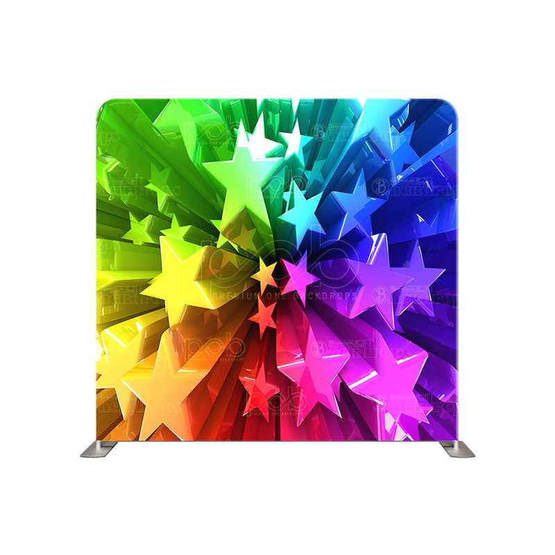 premium one pillowcover backdrops-Multi Color Stars
