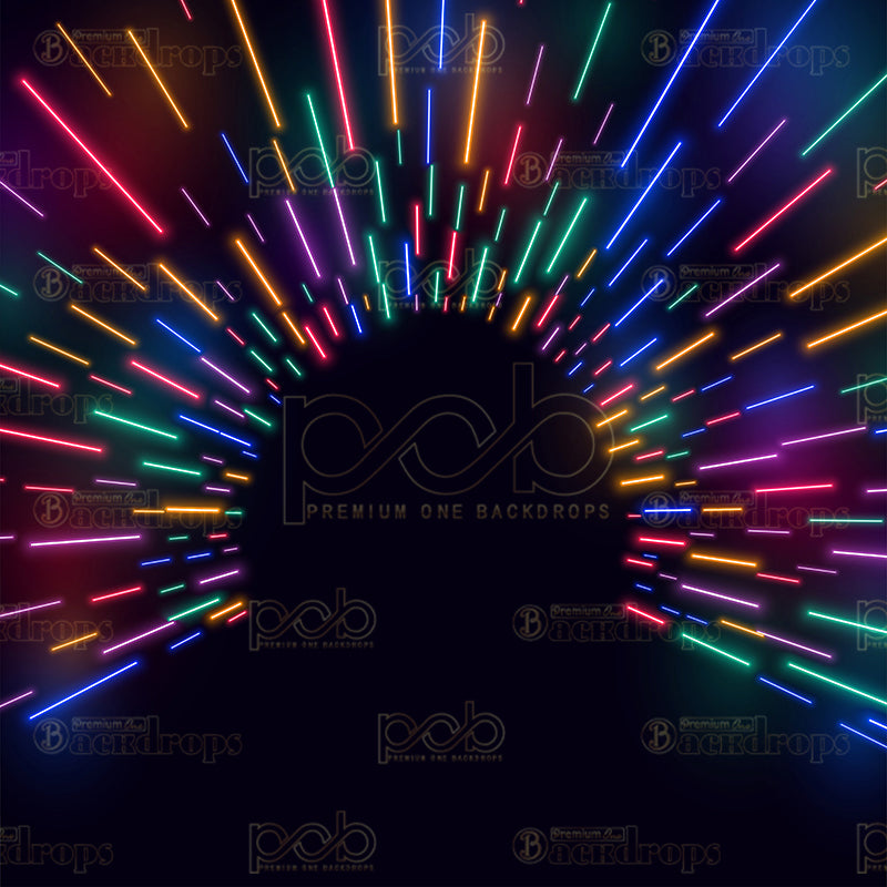 premium one pillowcover backdrops-Neon Fade Tunnel