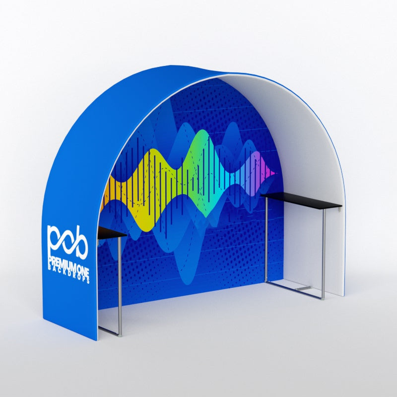 Round Arch Trade Show Booth with Shelf