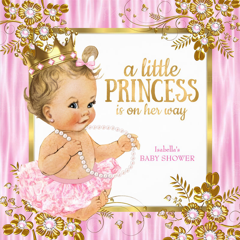 premium one pillowcover backdrops-Pearl Adorned Little Princess