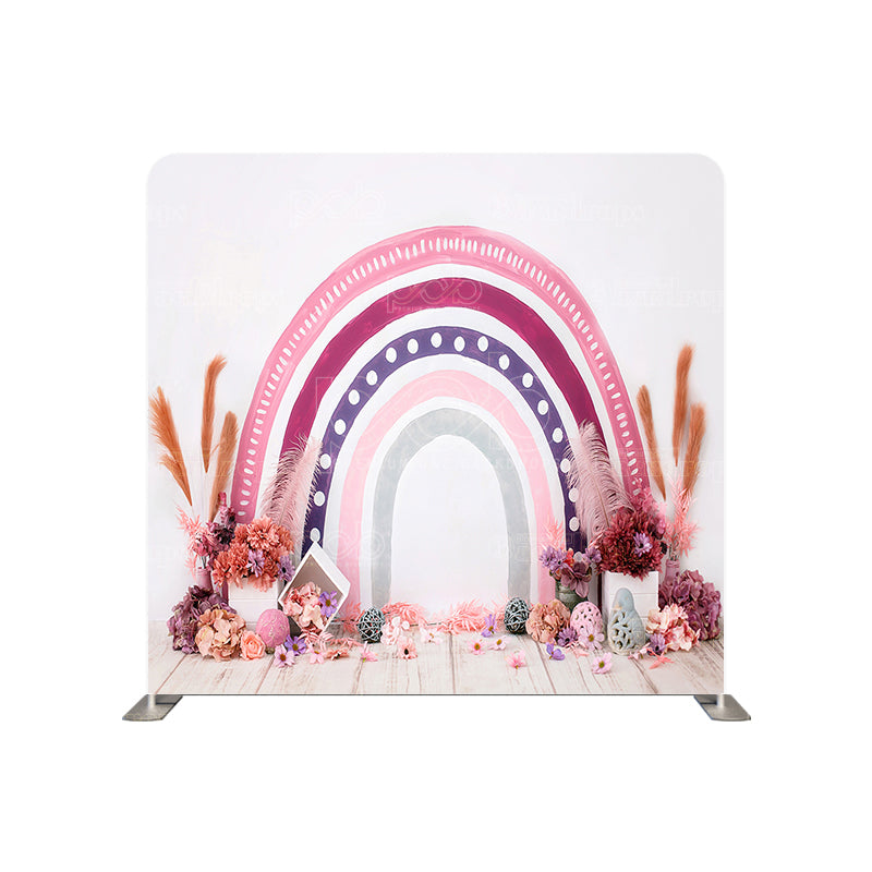 Pillow Cover Backdrop (Pink Rainbow Arch)