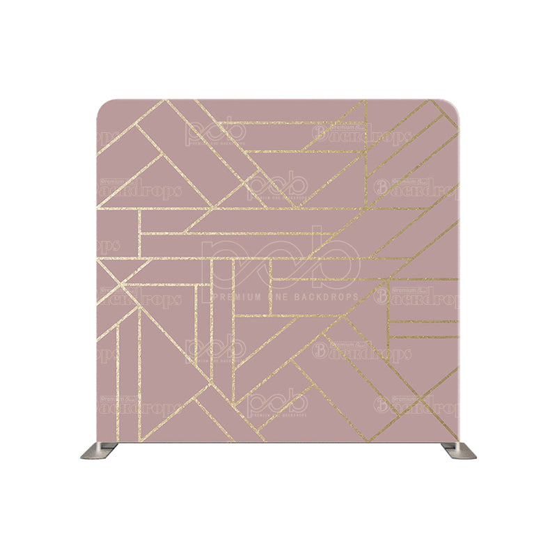 Pillow Cover Backdrop(Pink with gold shapes)