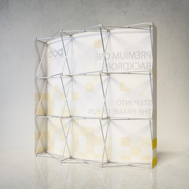 Curved Fabric Pop Up Display With Side