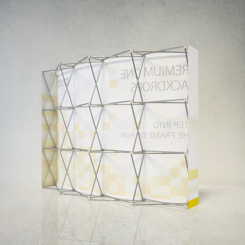 Curved Fabric Pop Up Display With Side