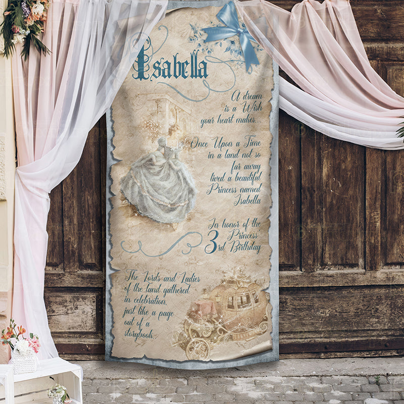 premium one pillowcover backdrops-Princess Themed Scroll