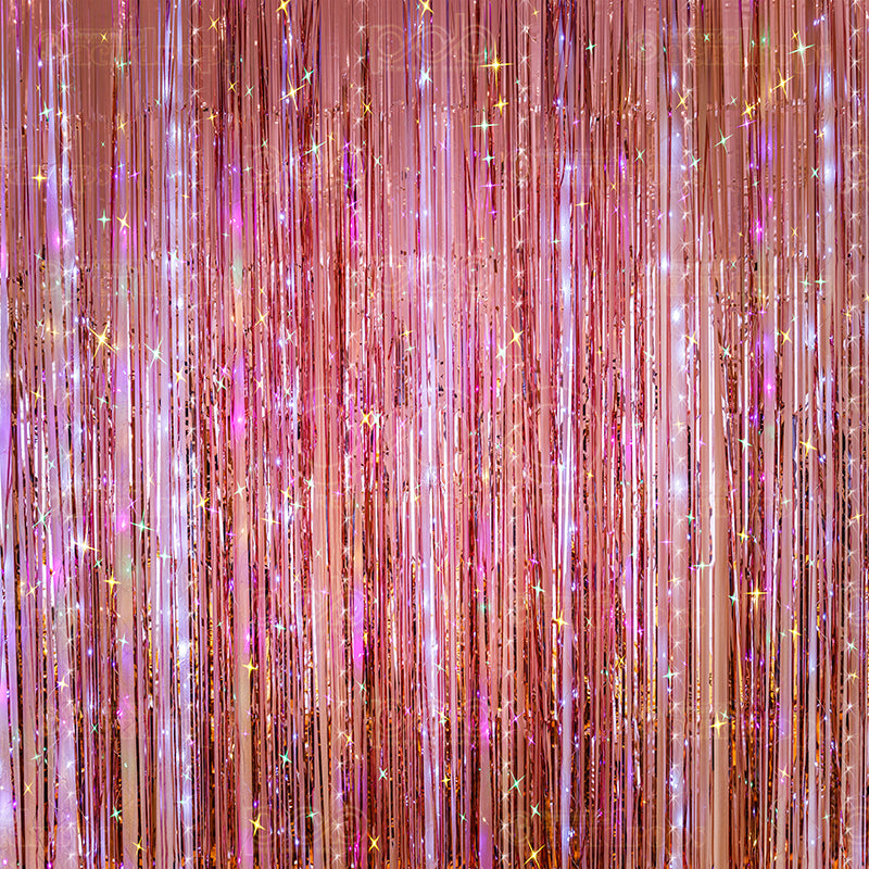 Pillow Cover Backdrop (Rose Gold Shimmer Curtain)